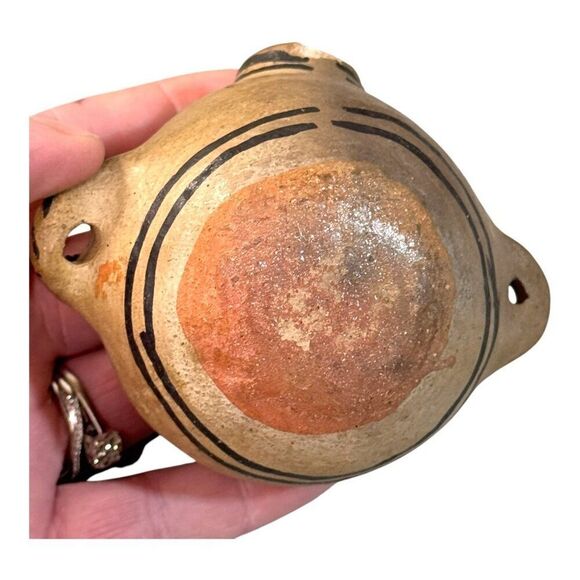 Exceptional Historic Cochiti polychrome pottery canteen, ca 1900 Mini 3" READ - Picture 4 of 7